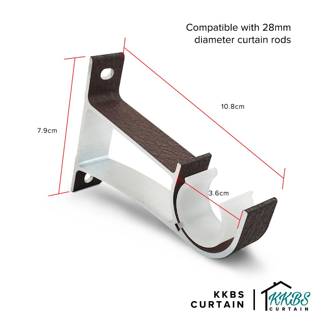 Luxstony Curtain Rod Single Bracket Mocha