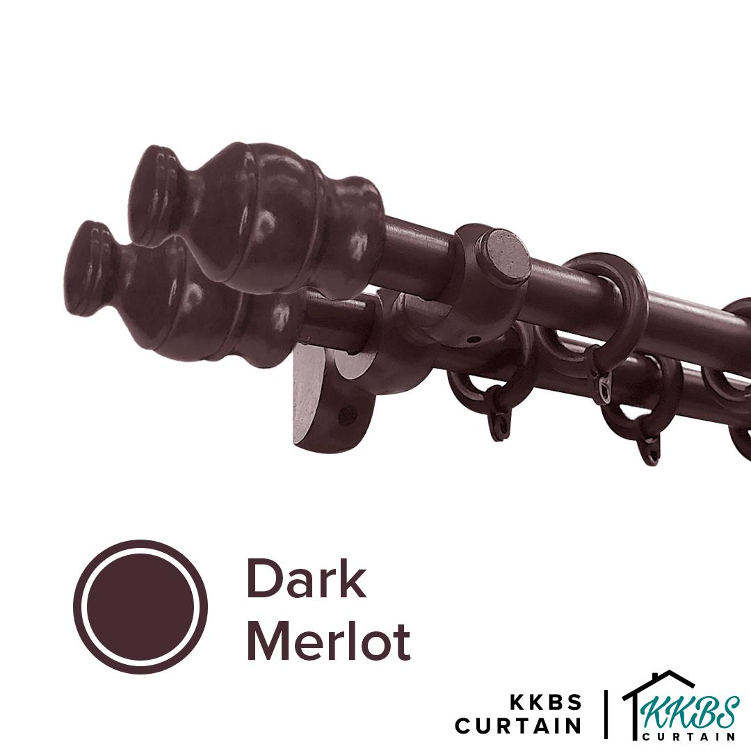 Cassedy Wooden Curtain Rod Double Complete Set