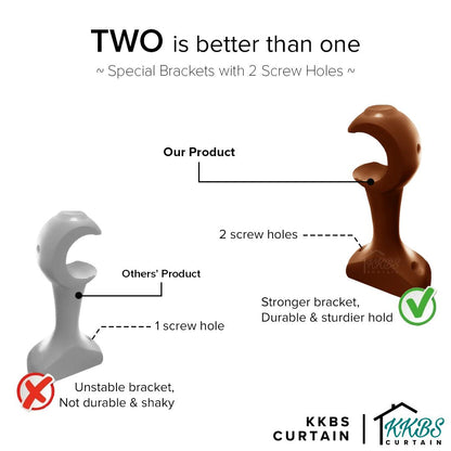 Cassedy Wooden Curtain Rod Single Complete Set