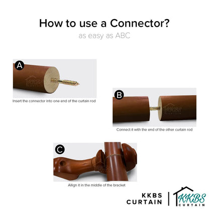 Cassedy Wooden Curtain Rod Single Complete Set