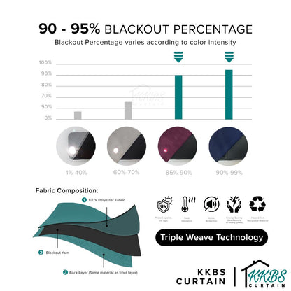 Palora 90 - 95% Blackout Curtain Ready Made