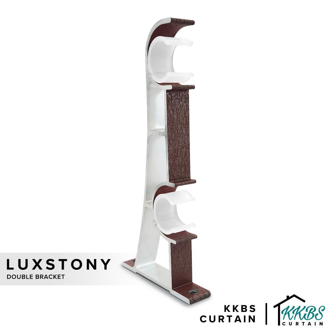 Luxstony Curtain Rod Double Bracket Mocha