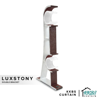 Luxstony Curtain Rod Double Bracket Mocha