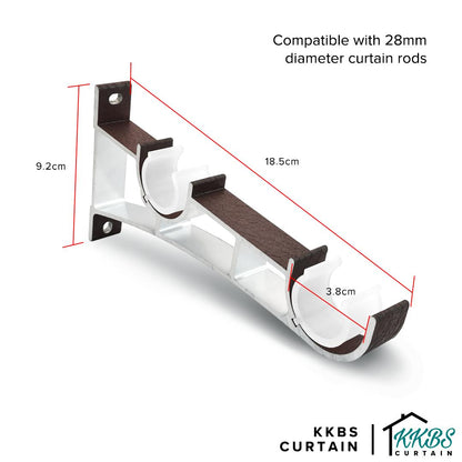 Luxstony Curtain Rod Double Bracket Mocha