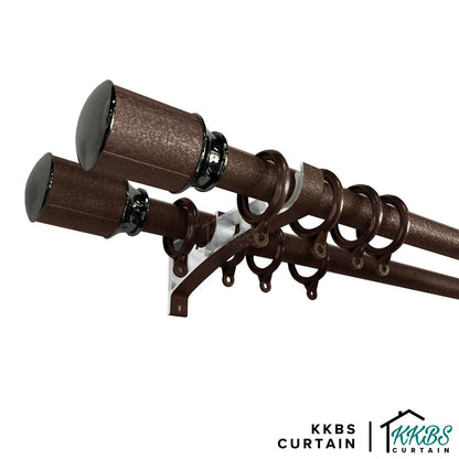 Luxstony Curtain Rod Double Bracket Mocha