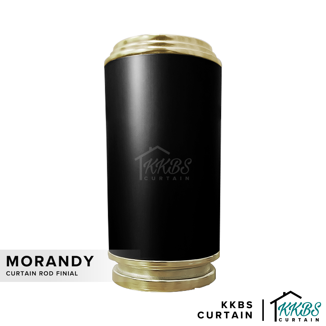 Morandy Curtain Rod End Cap Obsidian Black Colour
