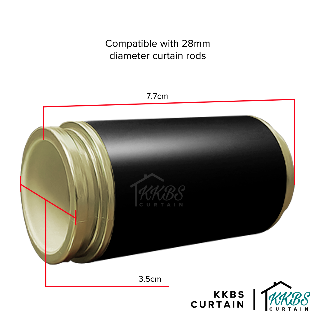 Morandy Curtain Rod End Cap Obsidian Black Colour