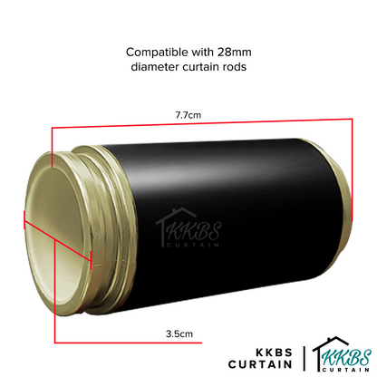 Morandy Curtain Rod End Cap Obsidian Black Colour