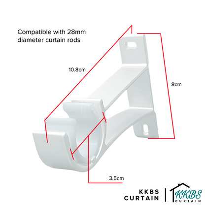 Morandy Curtain Rod Single Bracket Pearl White Colour