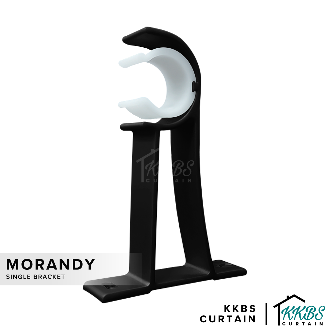 Morandy Curtain Rod Single Bracket Obsidian Black Colour