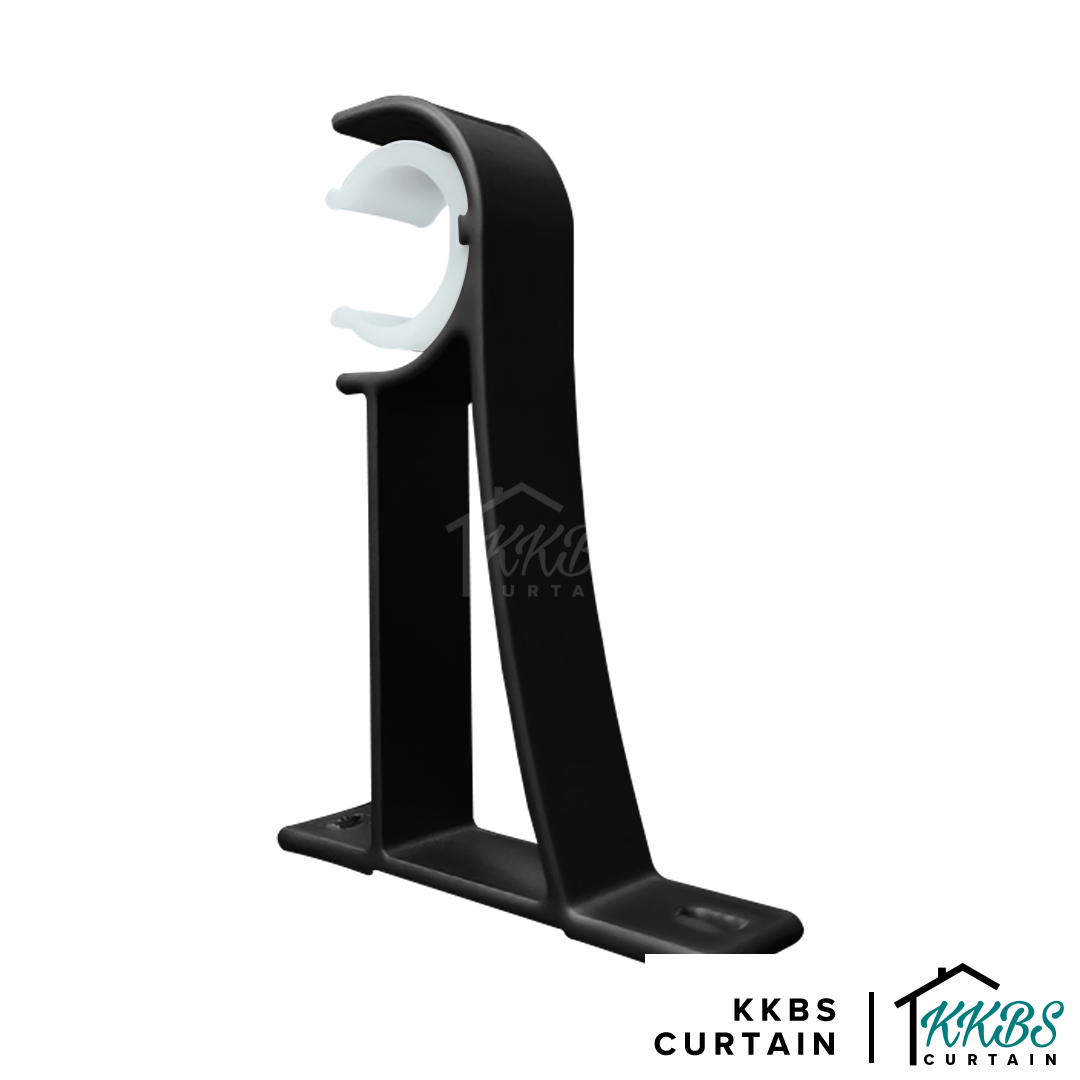 Morandy Curtain Rod Single Bracket Obsidian Black Colour