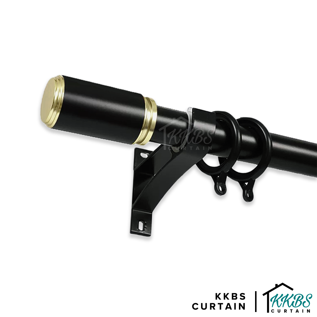 Morandy Curtain Rod Single Bracket Obsidian Black Colour