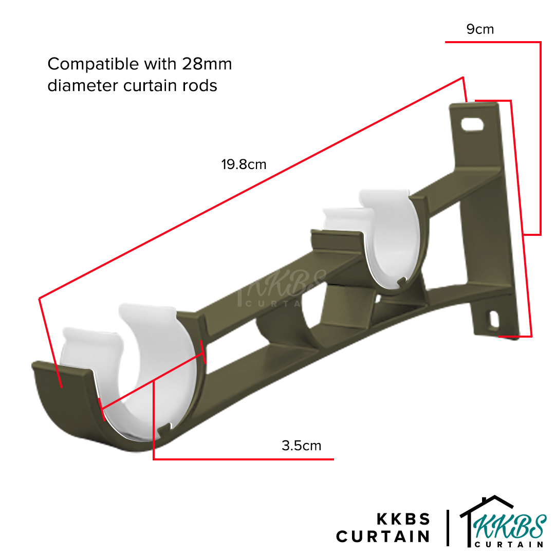 Morandy Curtain Rod Double Bracket Luxury Champagne Colour