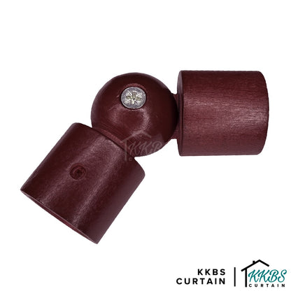 Cassedy Wooden Curtain Rod L-Shape Connector Dark Merlot Colour