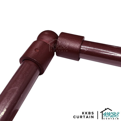 Cassedy Wooden Curtain Rod L-Shape Connector Dark Merlot Colour