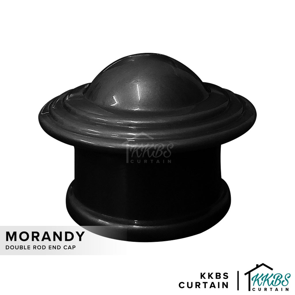 Morandy Curtain Rod End Cap Obsidian Black Colour
