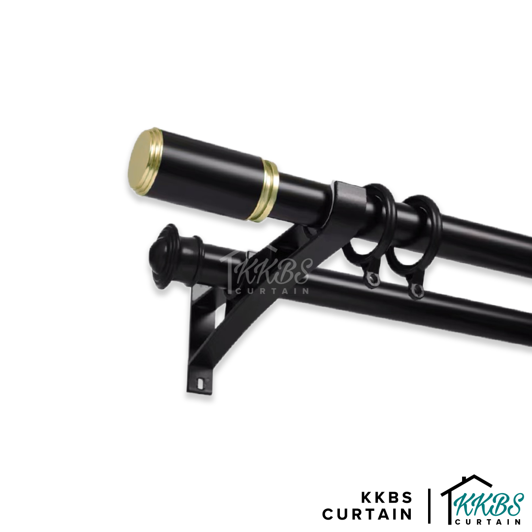 Morandy Curtain Rod End Cap Obsidian Black Colour