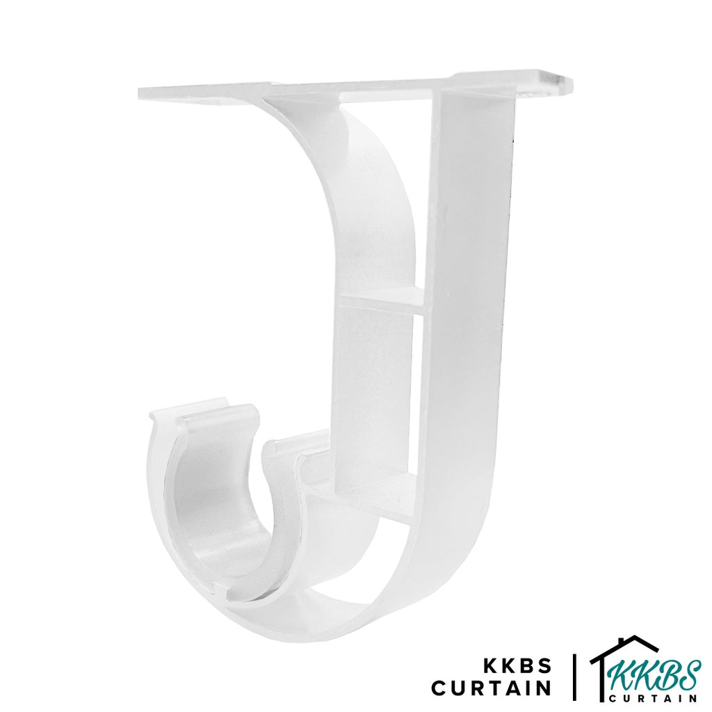 Morandy Curtain Rod Single Ceiling Bracket Pearl White