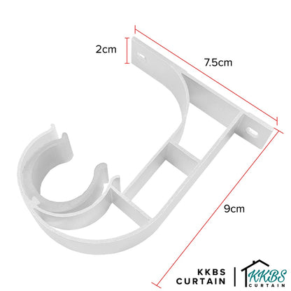 Morandy Curtain Rod Single Ceiling Bracket Pearl White
