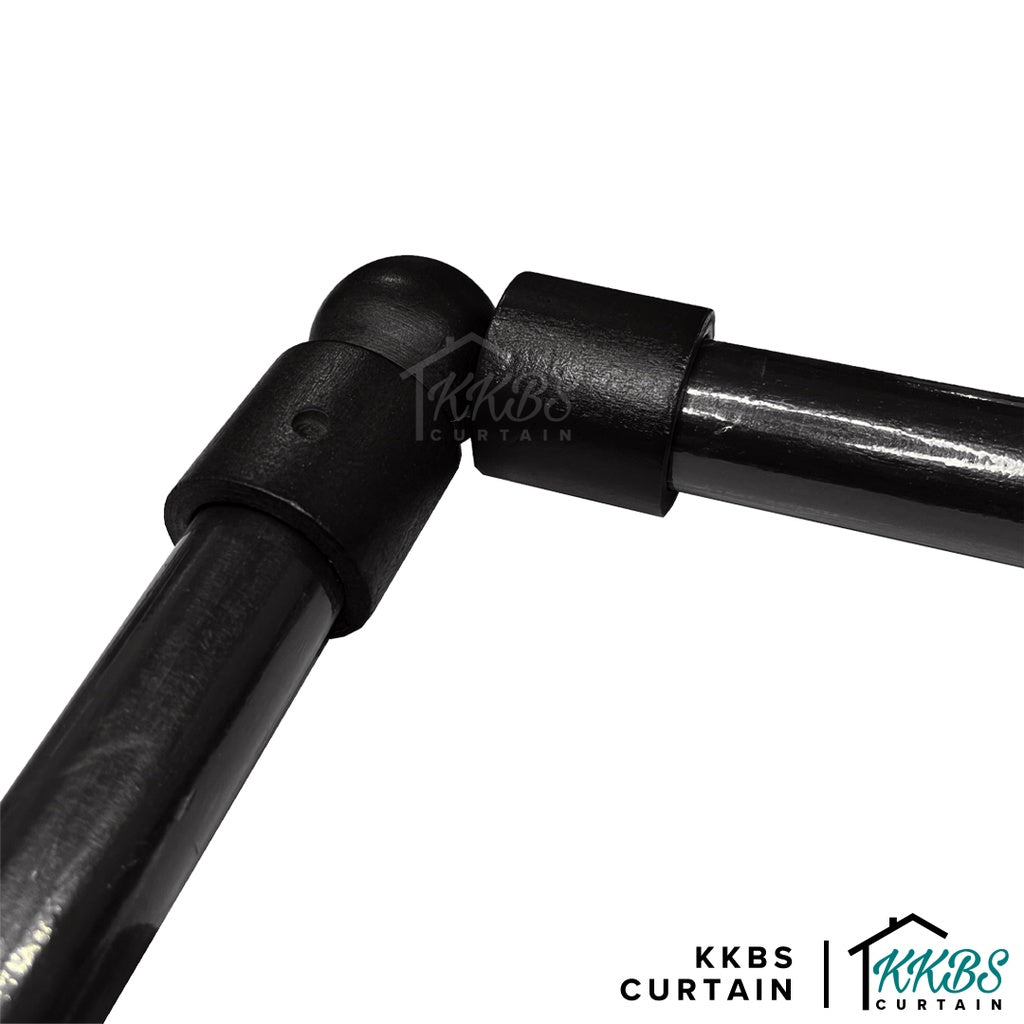 Cassedy Wooden Curtain Rod L-Shape Connector Ebony Black Colour