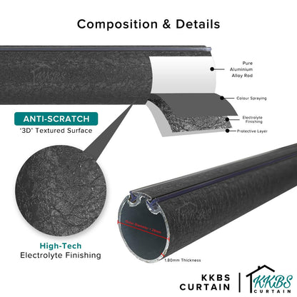 Luxstony Curtain Rod Single Complete Set