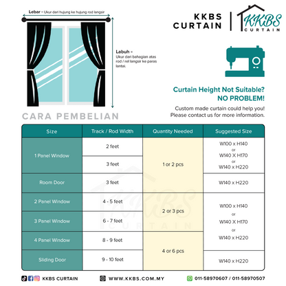 Crystella Semi Blackout Curtain Ready Made